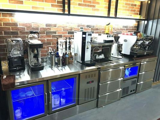 ปรับปรุงชนิด Bar Workbench อากาศเย็นอุปกรณ์ตู้เย็น Undercounter ตู้เย็น / ตู้ทํางาน Chiller / ใต้ Bar Refrig