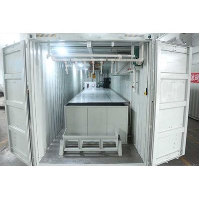 เครื่องทำน้ำแข็งคอนเทนเนอร์อัตโนมัติ 220V 380V 410V 415V 440V 460V สำหรับอาหารทะเลสดขายประมงน้ำแข็ง