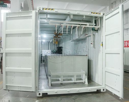 เครื่องทำน้ำแข็งคอนเทนเนอร์อัตโนมัติ 220V 380V 410V 415V 440V 460V สำหรับอาหารทะเลสดขายประมงน้ำแข็ง