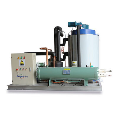 เครื่องทำน้ำแข็งเกล็ดน้ำจืดอัตโนมัติ 50 ตัน Direct Cooling