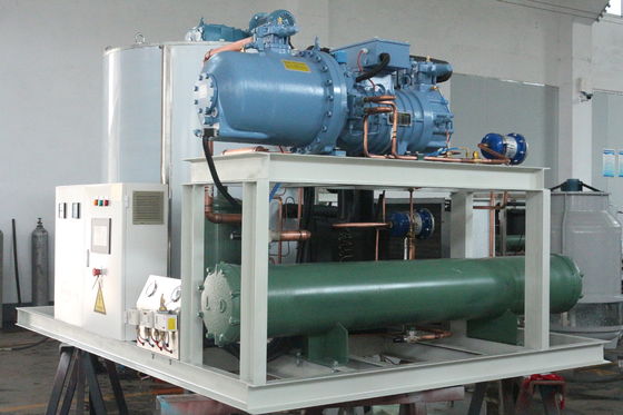 เครื่องทำน้ำแข็งเกล็ดอุตสาหกรรม 300KG-40T เครื่องทำน้ำแข็งเกล็ดหิมะสำหรับการประมงอาหารทะเลสด
