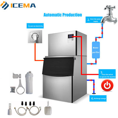 บริการเครื่องจักรในต่างประเทศ ICEMA เครื่องทําน้ําแข็งแบบพาณิชย์ 300KG 400kg 500kg