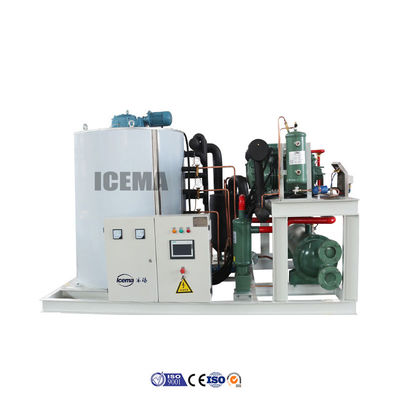 6500 KG โวลเตชั่น 380V / 3P / 50HZ เครื่องทําน้ําแข็งสําหรับการประมงอาหารทะเลในงานแสดงสินค้าเดือนมีนาคม