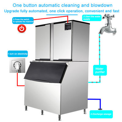 ขายดีที่สุด 1000 กิโลกรัม Output Ice Cube Maker Machine เครื่องทําน้ําแข็ง