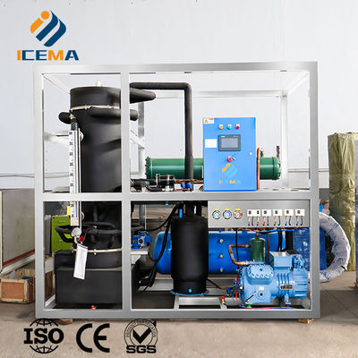 ICEMA Tube Ice Making Machine ปรับปรุงผลิตรายวัน 1T-30T เหมาะสําหรับขาย Ice Bars โรงแรมสามารถมีเครื่องบรรจุกล่องกระเป๋าน้ําแข็ง