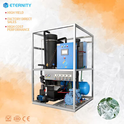 ซื้อ 1Ton Tube Ice Machine with 500kg Ice Storage 4.6KW Industrial R404a/R22 Ice Tube Maker online manufacture
