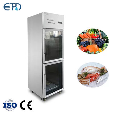 ซื้อ 0-8 องศา 2 ประตู ตู้เย็น ตู้แช่ Side By Side สแตนเลส 400 ลิตร สำหรับร้านอาหาร การผลิตออนไลน์