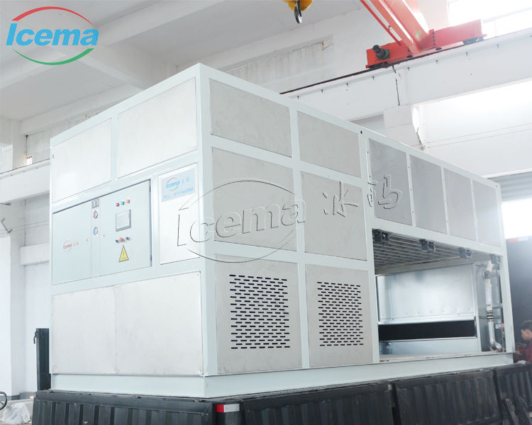 37.5KW ความจุในการเย็น เครื่องบล็อกเย็นตรง เครื่องบล็อกน้ําแข็งที่มีเครื่องระเหยแผ่นเหล็กไร้ขัด
