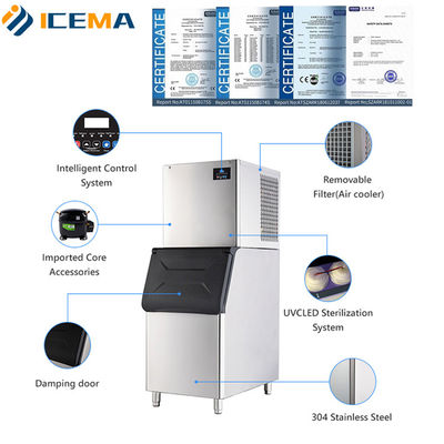เครื่องทําน้ําแข็งกล่องพาณิชย์สําหรับบาร์ที่มีผลิตต่อวัน 500 กิโลกรัม
